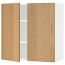 МЕТОД Навесной шкаф с полками/2дверцы - белый, Экестад дуб, 80x80 см