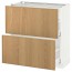МЕТОД / МАКСИМЕРА Напольный шкаф с 2 ящиками - белый, Экестад дуб, 80x37 см