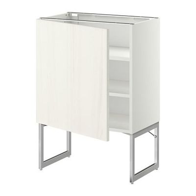 МЕТОД Напольный шкаф с полками - 60x37x60 см, Росдаль белый ясень, белый МЕТОД Напольный шкаф с полками - 60x37x60 см, Росдаль белый ясень, белый