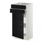 МЕТОД / ФОРВАРА Нплн шк двр/2фрнт/2нзк/2срд ящ - белый, Тингсрид под дерево черный, 40x37 см