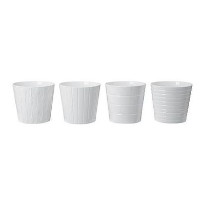 New IKEA Kardemumma White Ceramic Flower Pot 