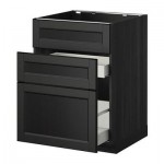 МЕТОД / МАКСИМЕРА Напольн шк п-мойку+3фрнт пнл/2ящ - 60x60 см, Лаксарби черно-коричневый, под дерево черный МЕТОД / МАКСИМЕРА Напольн шк п-мойку+3фрнт пнл/2ящ - 60x60 см, Лаксарби черно-коричневый, под дерево черный