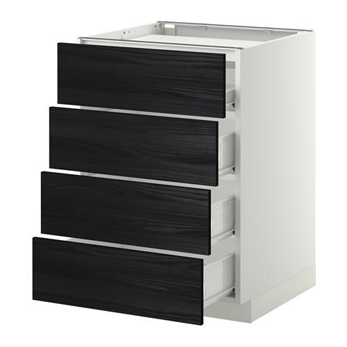 МЕТОД / ФОРВАРА Напольн шкаф/4фронт пнл/4ящика - под дерево черный, Тингсрид под дерево черный, 60x60 см МЕТОД / ФОРВАРА Напольн шкаф/4фронт пнл/4ящика - под дерево черный, Тингсрид под дерево черный, 60x60 см