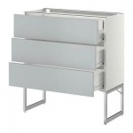 МЕТОД / ФОРВАРА Напольн шкаф 3фронт пнл/2низ/2ср ящ - 80x37x60 см, Веддинге серый, белый МЕТОД / ФОРВАРА Напольн шкаф 3фронт пнл/2низ/2ср ящ - 80x37x60 см, Веддинге серый, белый