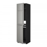МЕТОД Высок шкаф д холодильн/мороз - под дерево черный, Будбин серый, 60x60x220 см