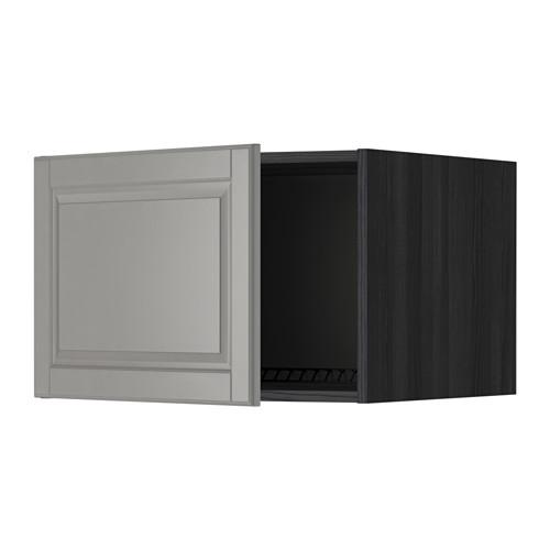 МЕТОД Верх шкаф на холодильн/морозильн - под дерево черный, Будбин серый, 60x40 см