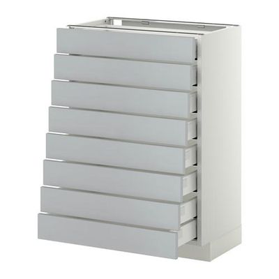 МЕТОД / МАКСИМЕРА Наполн шкаф 8 фронт/8 низк ящиков - 60x37 см, Веддинге серый, белый МЕТОД / МАКСИМЕРА Наполн шкаф 8 фронт/8 низк ящиков - 60x37 см, Веддинге серый, белый