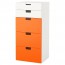 СТУВА Комбинация для хранения с ящиками - белый/оранжевый
