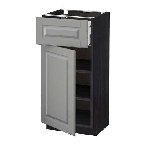 МЕТОД / МАКСИМЕРА Напольный шкаф с ящиком/дверью - под дерево черный, Будбин серый, 40x37 см