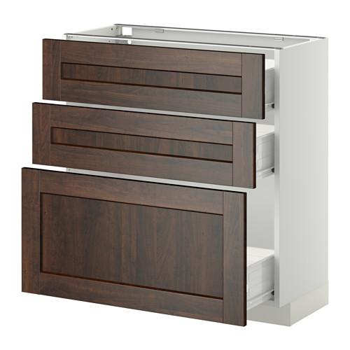 МЕТОД / ФОРВАРА Нплн шк 3 фрнт/3 средн ящика - белый, Эдсерум под дерево коричневый, 80x37 см МЕТОД / ФОРВАРА Нплн шк 3 фрнт/3 средн ящика - белый, Эдсерум под дерево коричневый, 80x37 см