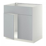 МЕТОД Напольн шкаф п-мойку 2 двр/фрн пнл - Веддинге серый, белый МЕТОД Напольн шкаф п-мойку 2 двр/фрн пнл - Веддинге серый, белый