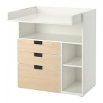 СТУВА Пеленальный столик с 3 ящиками - белый/под березу