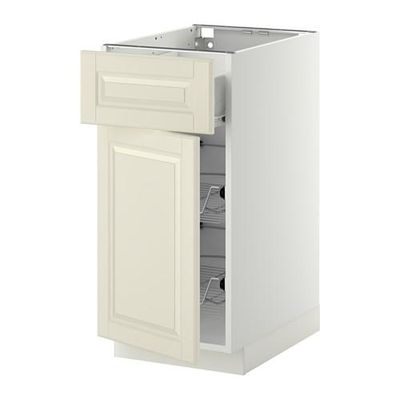 МЕТОД / ФОРВАРА Напольн шкаф с пров корз/ящ/дверью - 40x60 см, Будбин белый с оттенком, белый