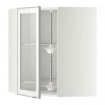 МЕТОД Углов навесн шк с врщ скц/сткл дв - белый, Ютис матовое стекло/алюминий, 68x80 см МЕТОД Углов навесн шк с врщ скц/сткл дв - белый, Ютис матовое стекло/алюминий, 68x80 см