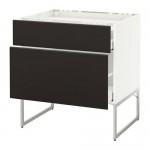 МЕТОД / МАКСИМЕРА Напольн шкаф/2фронт пнл/3ящика - белый, Кунгсбакка антрацит, 80x60x60 см МЕТОД / МАКСИМЕРА Напольн шкаф/2фронт пнл/3ящика - белый, Кунгсбакка антрацит, 80x60x60 см
