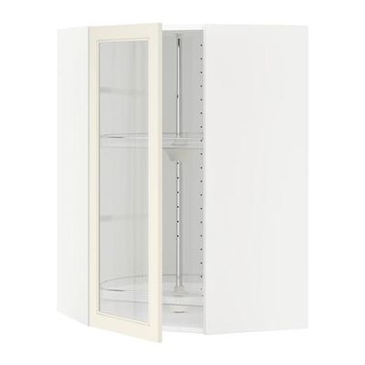 МЕТОД Углов навесн шк с врщ скц/сткл дв - 68x100 см, Хитарп белый с оттенком, белый МЕТОД Углов навесн шк с врщ скц/сткл дв - 68x100 см, Хитарп белый с оттенком, белый