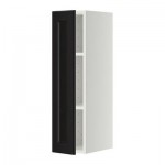 МЕТОД Шкаф навесной с полкой - 20x80 см, Лаксарби черно-коричневый, белый