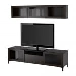 БЕСТО Шкаф для ТВ, комбин/стеклян дверцы - Лаппвикен/Синдвик черно-коричневый прозрачное стекло, направляющие ящика,нажимные БЕСТО Шкаф для ТВ, комбин/стеклян дверцы - Лаппвикен/Синдвик черно-коричневый прозрачное стекло, направляющие ящика,нажимные