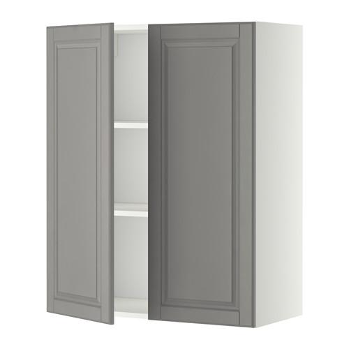 МЕТОД Навесной шкаф с полками/2дверцы - белый, Будбин серый, 80x100 см МЕТОД Навесной шкаф с полками/2дверцы - белый, Будбин серый, 80x100 см