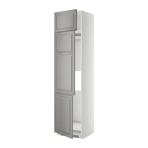 МЕТОД Выс шкаф для хол/мороз с 3 дверями - белый, Будбин серый, 60x60x240 см