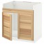 МЕТОД Напольн шкаф д двойн мойки ДУМШЁ - белый, Торхэмн естественный ясень