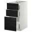 МЕТОД / ФОРВАРА Напольный шкаф с 3 ящиками - белый, Тингсрид под дерево черный, 40x60 см