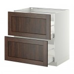 МЕТОД / МАКСИМЕРА Напольн шкаф 2фрнт/2выс ящ - белый, Эдсерум под дерево коричневый, 80x60 см МЕТОД / МАКСИМЕРА Напольн шкаф 2фрнт/2выс ящ - белый, Эдсерум под дерево коричневый, 80x60 см