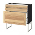 МЕТОД / МАКСИМЕРА Напольн шкаф 3фронт пнл/2низ/2ср ящ - под дерево черный, Торхэмн естественный ясень, 80x37x60 см МЕТОД / МАКСИМЕРА Напольн шкаф 3фронт пнл/2низ/2ср ящ - под дерево черный, Торхэмн естественный ясень, 80x37x60 см