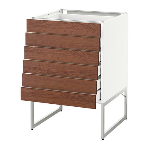 МЕТОД / МАКСИМЕРА Напольн шкаф 6фронт пнл/6 низ ящ - белый, Филипстад коричневый, 60x60x60 см МЕТОД / МАКСИМЕРА Напольн шкаф 6фронт пнл/6 низ ящ - белый, Филипстад коричневый, 60x60x60 см