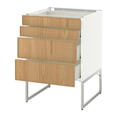 МЕТОД / ФОРВАРА Нплн шк 4 фронт/2 низк/2средн ящ - 60x60x60 см, Экестад дуб, белый МЕТОД / ФОРВАРА Нплн шк 4 фронт/2 низк/2средн ящ - 60x60x60 см, Экестад дуб, белый