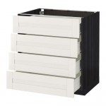 МЕТОД / ФОРВАРА Напольн шкаф 4 фронт панели/4 ящика - под дерево черный, Сэведаль белый, 80x60 см МЕТОД / ФОРВАРА Напольн шкаф 4 фронт панели/4 ящика - под дерево черный, Сэведаль белый, 80x60 см