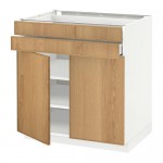 МЕТОД / МАКСИМЕРА Напольный шкаф/2дверцы/2ящика - белый, Экестад дуб, 80x60 см МЕТОД / МАКСИМЕРА Напольный шкаф/2дверцы/2ящика - белый, Экестад дуб, 80x60 см