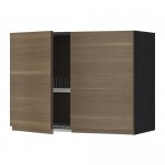 МЕТОД Навесной шкаф с посуд суш/2 дврц - под дерево черный, Воксторп под грецкий орех, 80x60 см МЕТОД Навесной шкаф с посуд суш/2 дврц - под дерево черный, Воксторп под грецкий орех, 80x60 см