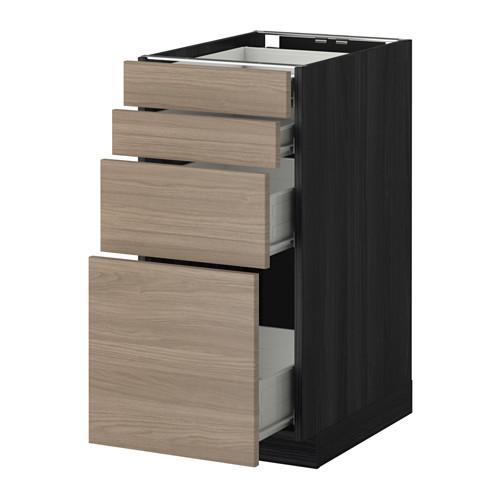 МЕТОД / ФОРВАРА Напольн шкаф 4 фронт панели/4 ящика - 40x60 см, Брокхульт под грецкий орех светло-серый, под дерево черный МЕТОД / ФОРВАРА Напольн шкаф 4 фронт панели/4 ящика - 40x60 см, Брокхульт под грецкий орех светло-серый, под дерево черный