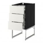 МЕТОД / МАКСИМЕРА Нплн шк 3 фрнт/3 средн ящика - под дерево черный, Хэггеби белый, 40x60x60 см