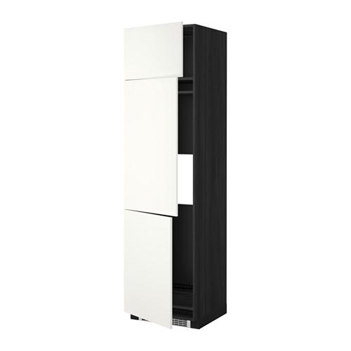 МЕТОД Выс шкаф для хол/мороз с 3 дверями - под дерево черный, Хэггеби белый, 60x60x220 см МЕТОД Выс шкаф для хол/мороз с 3 дверями - под дерево черный, Хэггеби белый, 60x60x220 см