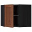 МЕТОД Угловой навесной шкаф с полками - под дерево черный, Филипстад коричневый, 68x60 см