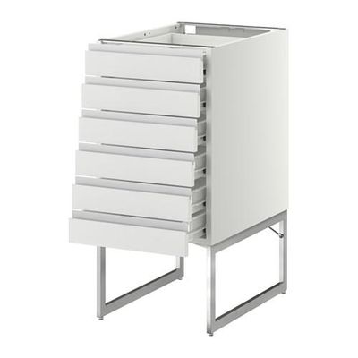 МЕТОД / ФОРВАРА Напольн шкаф 6фронт пнл/6 низ ящ - 40x60x60 см, Нодста белый/алюминий, белый МЕТОД / ФОРВАРА Напольн шкаф 6фронт пнл/6 низ ящ - 40x60x60 см, Нодста белый/алюминий, белый