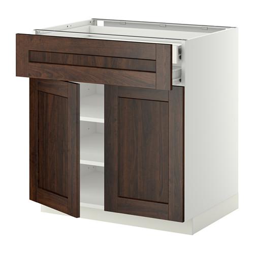 МЕТОД / ФОРВАРА Напольный шкаф/2дверцы/2ящика - белый, Эдсерум под дерево коричневый МЕТОД / ФОРВАРА Напольный шкаф/2дверцы/2ящика - белый, Эдсерум под дерево коричневый
