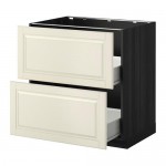 МЕТОД / ФОРВАРА Наполн шк 2 фрнт/2 средн ящ - под дерево черный, Будбин белый с оттенком, 80x60 см