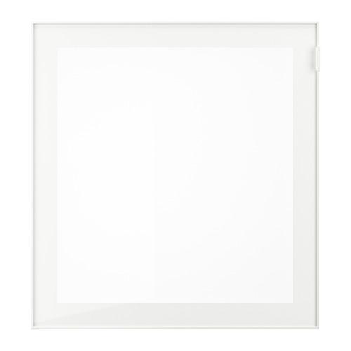 GLASSVIK стеклянная дверь белый/матовое стекло 60x64 cm