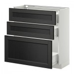 МЕТОД / ФОРВАРА Напольный шкаф с 3 ящиками - 80x37 см, Лаксарби черно-коричневый, белый МЕТОД / ФОРВАРА Напольный шкаф с 3 ящиками - 80x37 см, Лаксарби черно-коричневый, белый