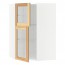 МЕТОД Углов навесной шкаф+полки/2 сткл дв - белый, Торхэмн естественный ясень