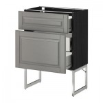 МЕТОД / ФОРВАРА Наполн шк 2 фрнт/3 средн ящ - 60x37x60 см, Будбин серый, под дерево черный