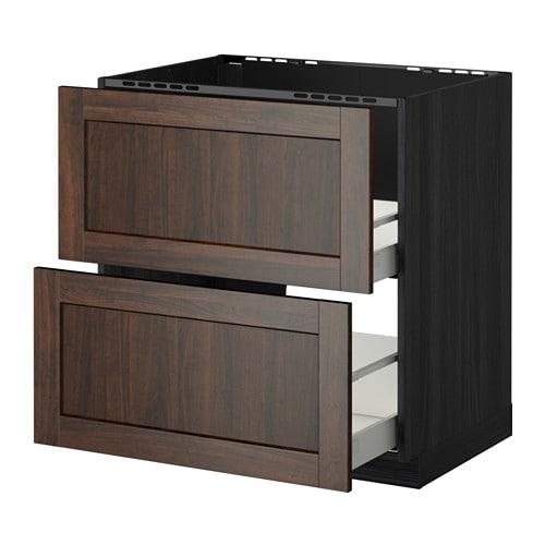 МЕТОД / МАКСИМЕРА Напольн шк п-мойку+2фрнт пнл/2 ящ - под дерево черный, Эдсерум под дерево коричневый, 80x60 см МЕТОД / МАКСИМЕРА Напольн шк п-мойку+2фрнт пнл/2 ящ - под дерево черный, Эдсерум под дерево коричневый, 80x60 см