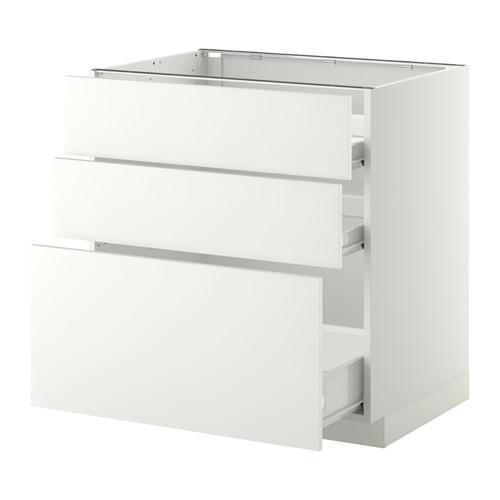 МЕТОД / ФОРВАРА Напольн шкаф 3фрнт пнл/2низк/1ср ящ - белый, Хэггеби белый, 80x60 см МЕТОД / ФОРВАРА Напольн шкаф 3фрнт пнл/2низк/1ср ящ - белый, Хэггеби белый, 80x60 см