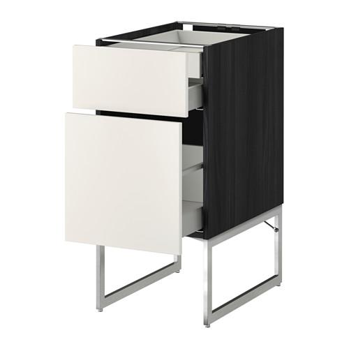 МЕТОД / МАКСИМЕРА Напольн шкаф 2фронт пнл/2низ/1вс ящ - под дерево черный, Веддинге белый, 40x60x60 см МЕТОД / МАКСИМЕРА Напольн шкаф 2фронт пнл/2низ/1вс ящ - под дерево черный, Веддинге белый, 40x60x60 см