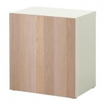 БЕСТО Стеллаж с дверью - белый/под беленый дуб