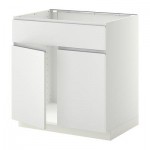 МЕТОД Напольн шкаф п-мойку 2 двр/фрн пнл - Нодста белый/алюминий, белый МЕТОД Напольн шкаф п-мойку 2 двр/фрн пнл - Нодста белый/алюминий, белый