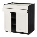 МЕТОД / ФОРВАРА Напольный шкаф/2дверцы/2ящика - Сэведаль белый, под дерево черный МЕТОД / ФОРВАРА Напольный шкаф/2дверцы/2ящика - Сэведаль белый, под дерево черный